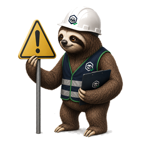 Sloth, el perezoso de la prevención, en terreno con su casco